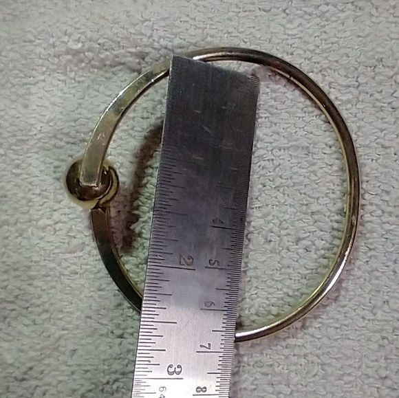 Goldtone asymmetrical ball bangle bracelet - Picture 2 of 4